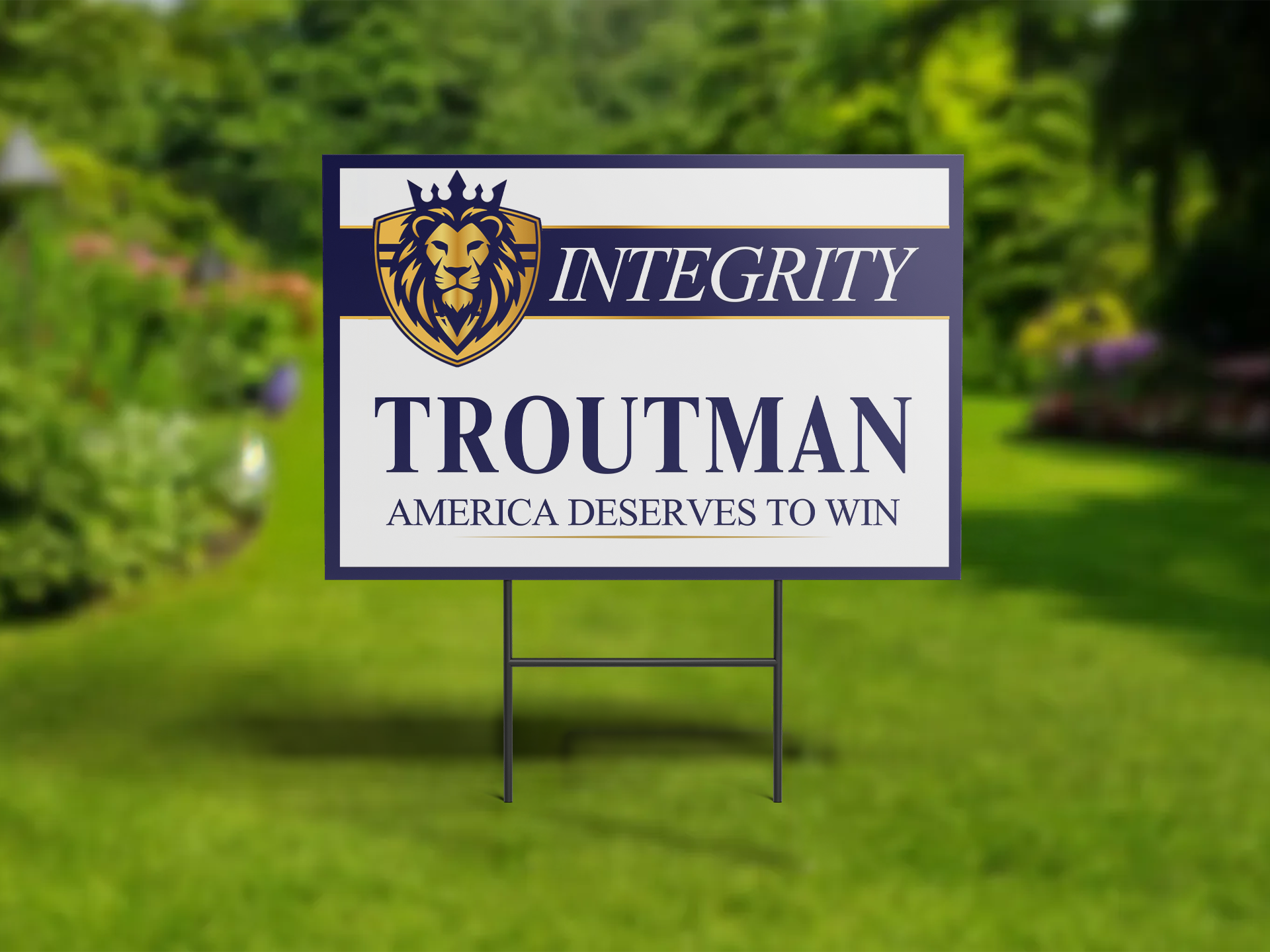 troutman for america yard signs